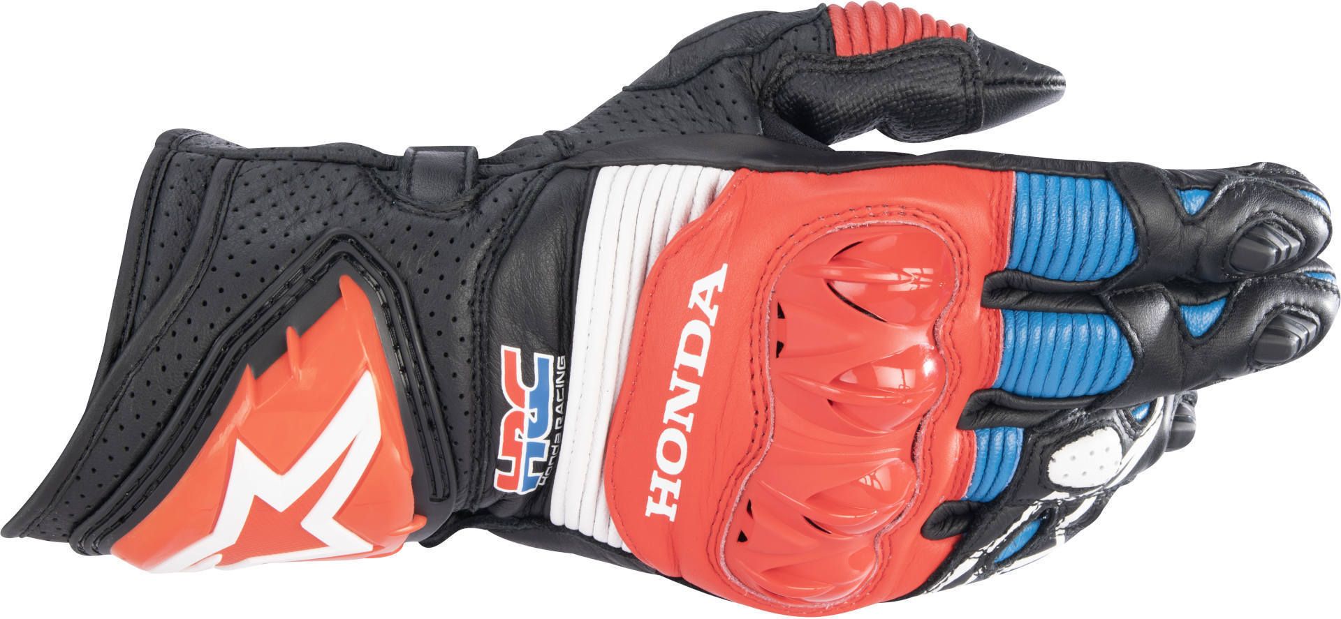 Alpinestars Honda GP Pro R3 Guantes de motocicleta - Negro Rojo Azul (M)