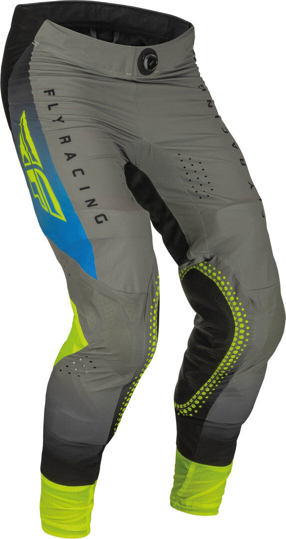 FLY Racing Lite 2023 Pantalones de motocross - Gris Azul Amarillo (30)