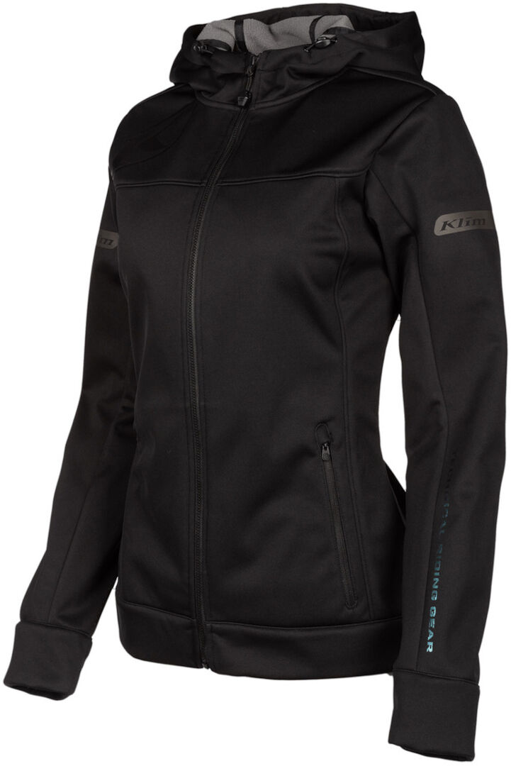 Klim Evolution Sudadera con capucha con cremallera para niñas jóvenes - Negro (XL)