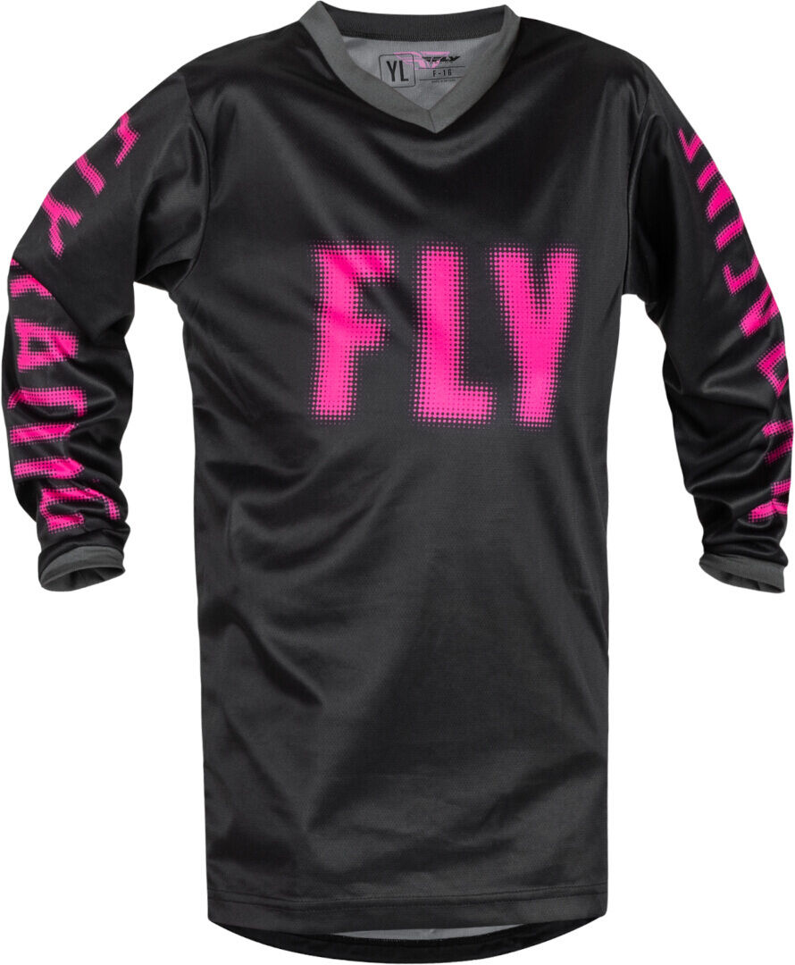 FLY Racing F-16 Maillot Juvenil de Motocross - Negro Rosa (S)