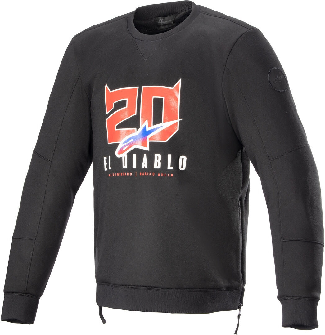 Alpinestars FQ20 Legit Crew Fleece Suéter de motocicleta - Negro Rojo (3XL)