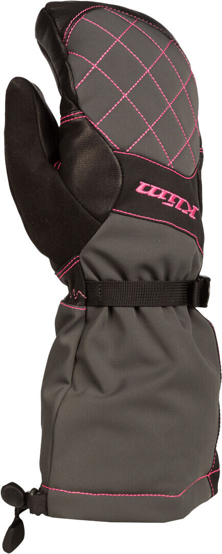 Klim Allure 2022 Mitones para motos de nieve para damas - Negro Gris Rosa (XS)