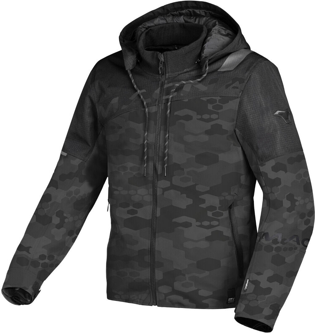 Macna Racoon Camo chaqueta textil impermeable para motocicletas - Negro Multicolor (S)