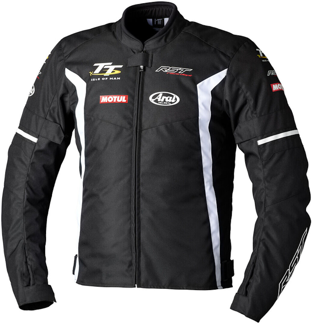 RST IOM Team Evo Chaqueta textil de motocicleta - Negro Blanco