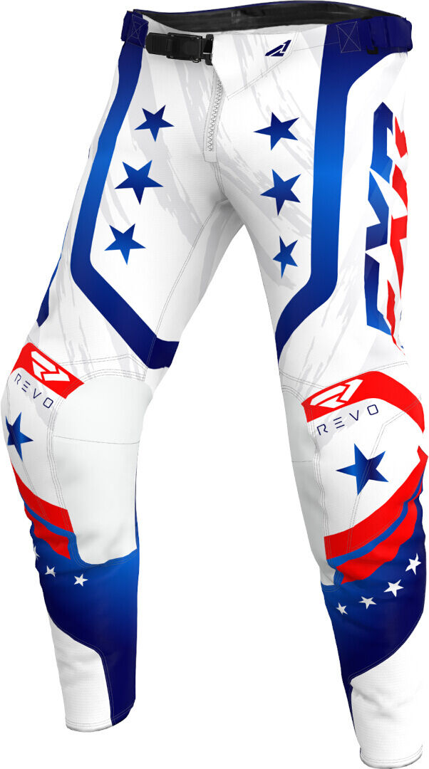 FXR Revo Pro Liberty LE Pantalones de motocross - Blanco Rojo Azul (28)