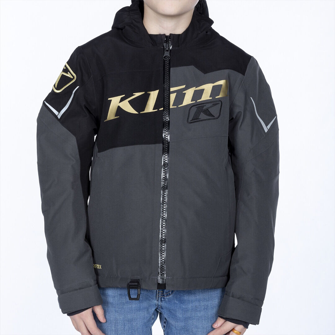 Klim Instinct Chaqueta para moto de nieve juvenil - Negro Gris Oro (S)