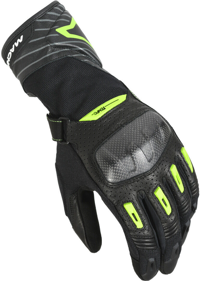 Macna Tempo Guantes de moto perforados - Negro Amarillo (XL)