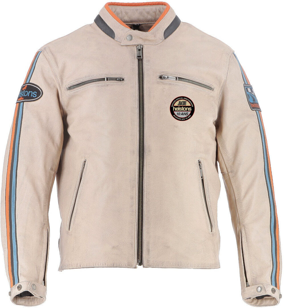 Helstons Ace 10Ans Chaqueta de cuero de motocicleta - Beige (S)