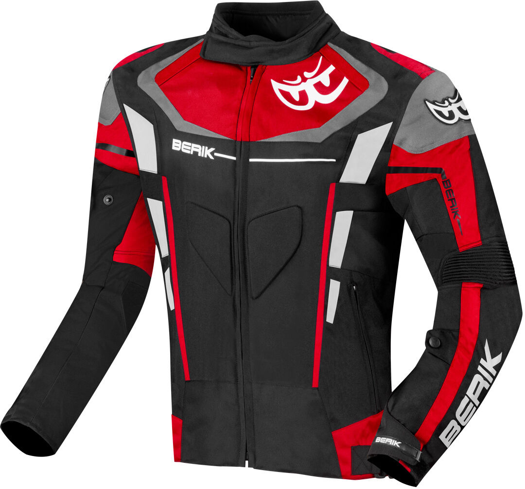 Berik Torino Evo Chaqueta textil impermeable para motocicletas - Negro Rojo (50)