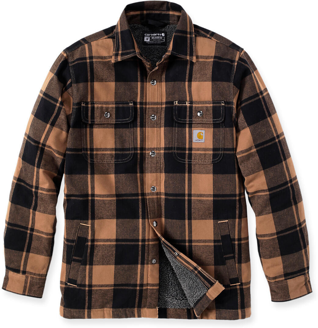 Carhartt Heavyweight Flannel Sherpa Camisa - Marrón (XL)