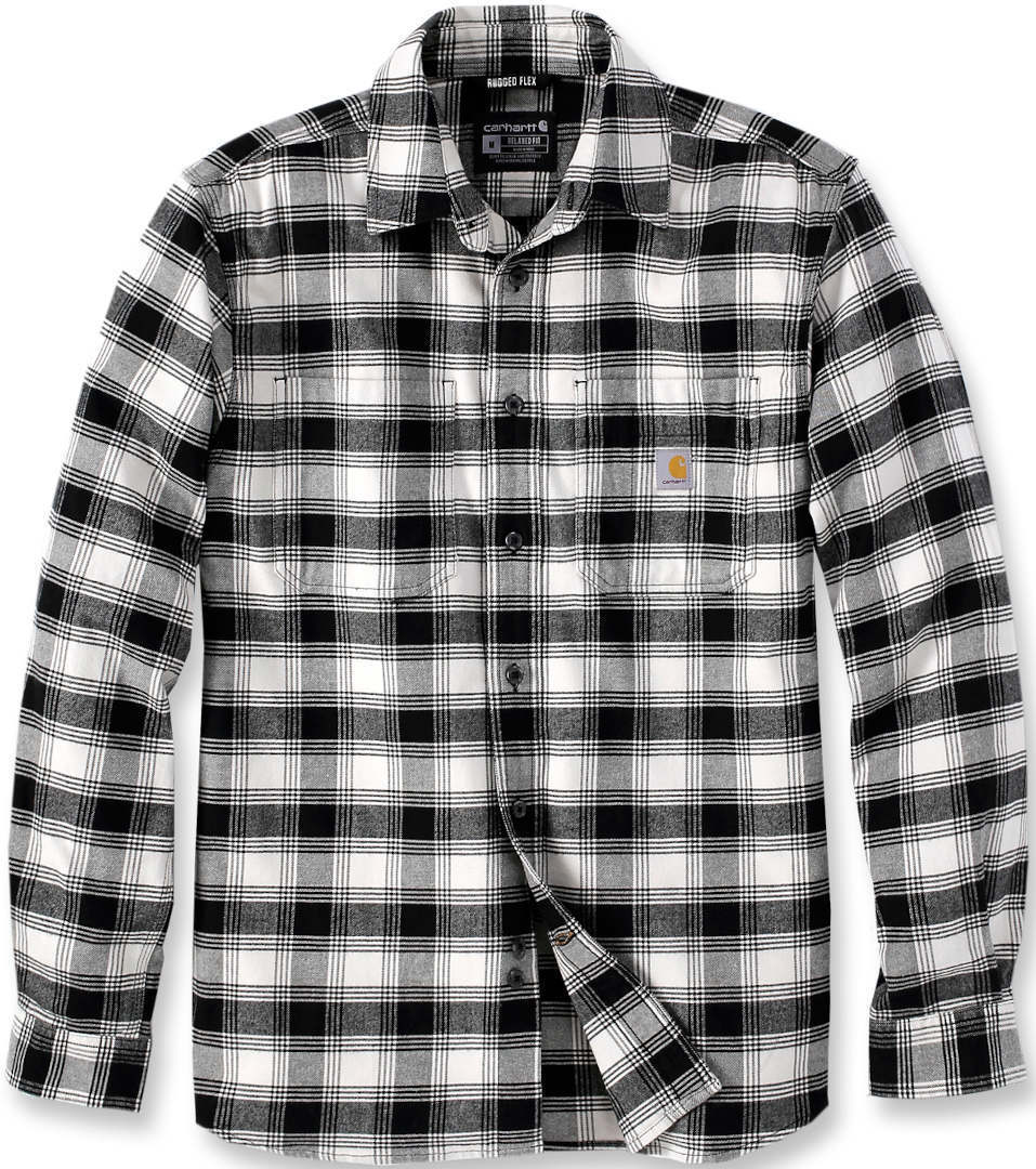 Carhartt Rugged Flex Flannel Plaid Camisa - Negro Beige (XL)