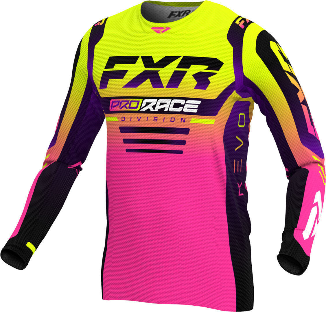 FXR Revo 2024 Maillot de motocross - Rosa Lila Amarillo (XL)