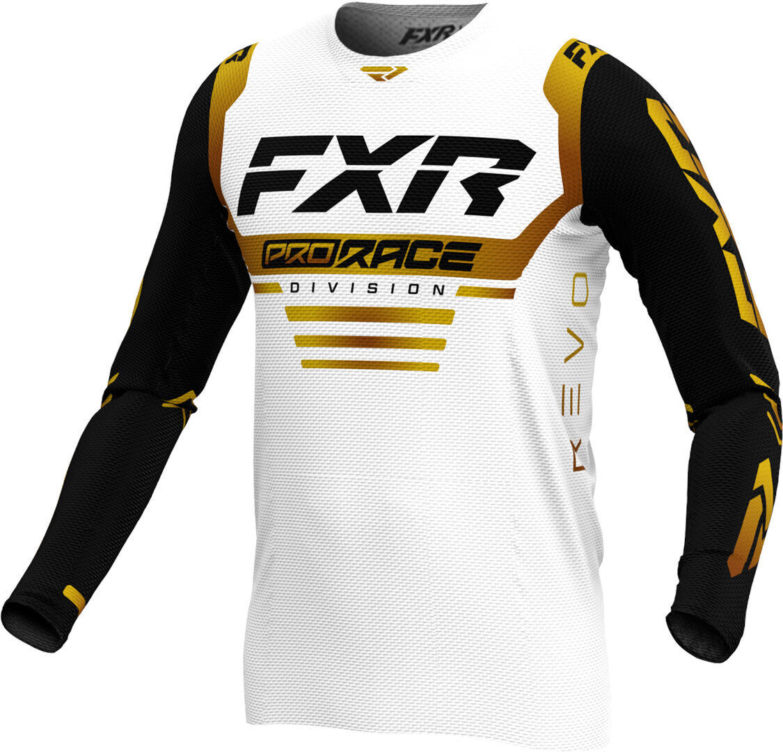 FXR Revo 2024 Maillot de motocross - Negro Blanco Oro (2XL)
