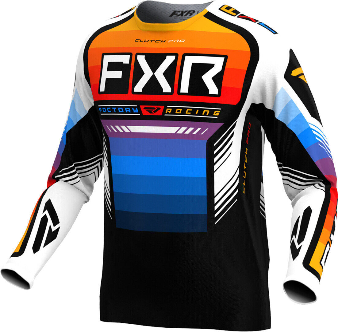 FXR Clutch Pro 2024 Maillot de motocross - Negro Blanco Rojo Azul (3XL)