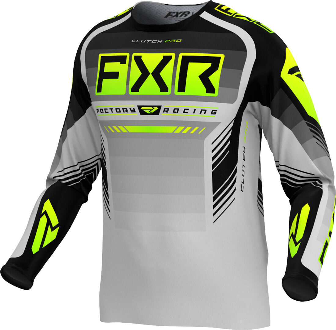 FXR Clutch Pro Hi Vis 2024 Maillot de motocross - Negro Gris Amarillo (XS)