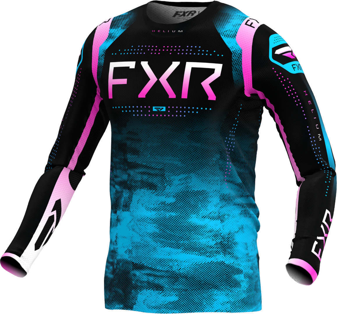 FXR Helium 2024 Maillot de motocross - Negro Rosa Azul (2XL)