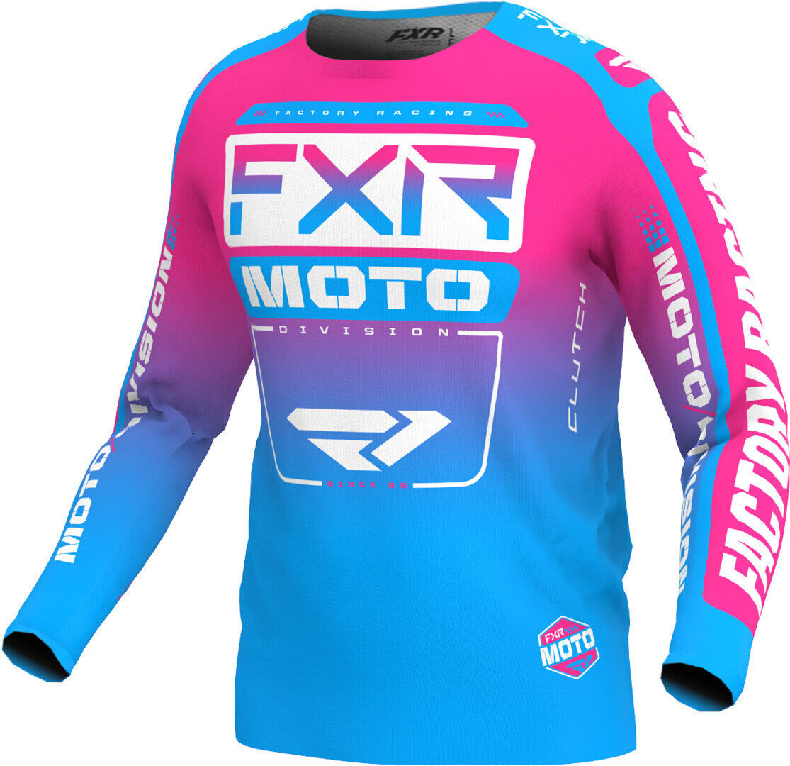 FXR Clutch 2024 Maillot de motocross - Rosa Azul (3XL)