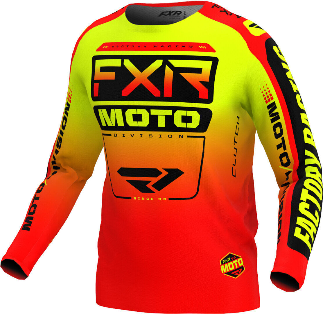 FXR Clutch 2024 Maillot de motocross - Negro Rojo Amarillo (XL)