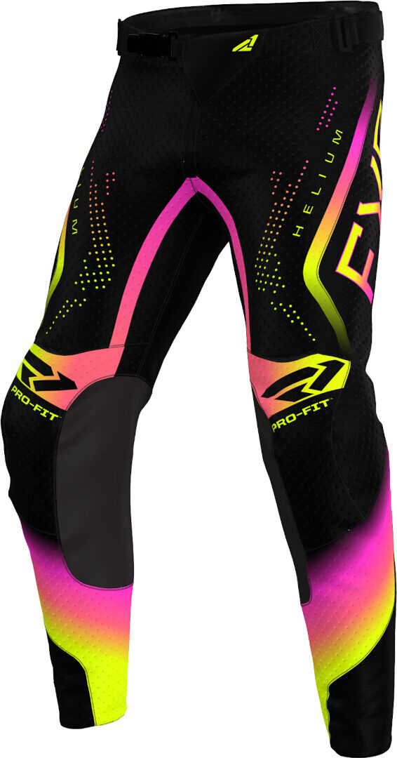 FXR Helium 2024 Youth Pantalones de motocross - Negro Rosa Amarillo (26)