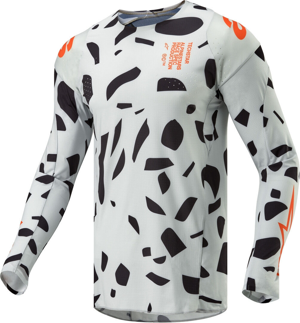 Alpinestars Techstar Rantera Maillot de motocross - Gris Blanco (S)