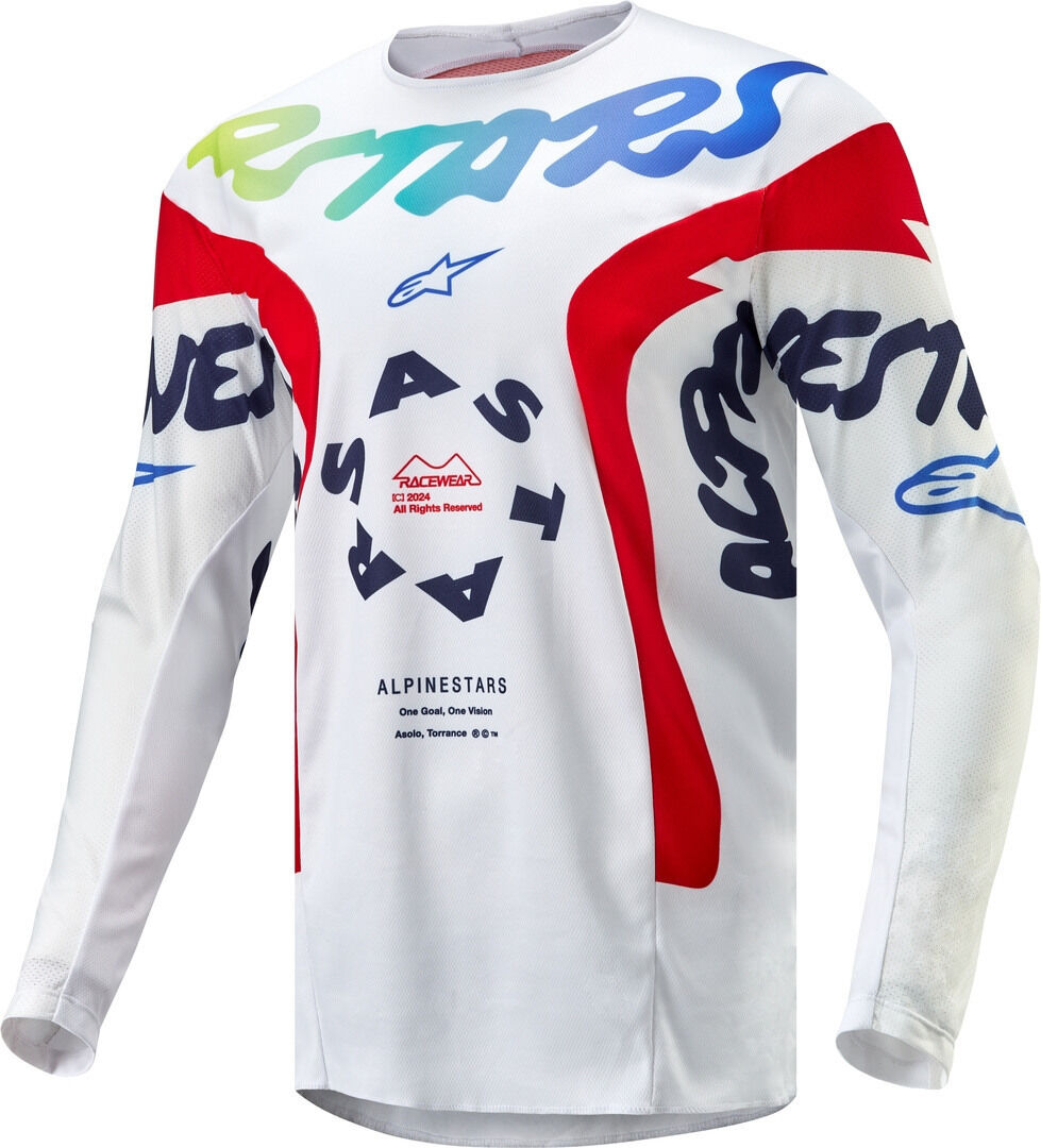 Alpinestars Racer Hana Maillot de motocross - Blanco Rojo Azul (L)