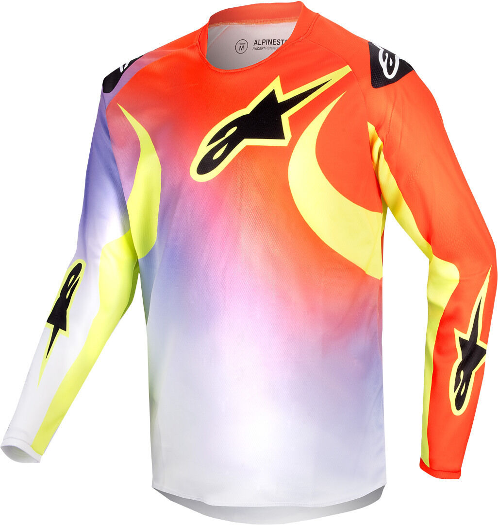 Alpinestars Racer Lucent Maillot Juvenil de Motocross - Blanco Rojo Amarillo