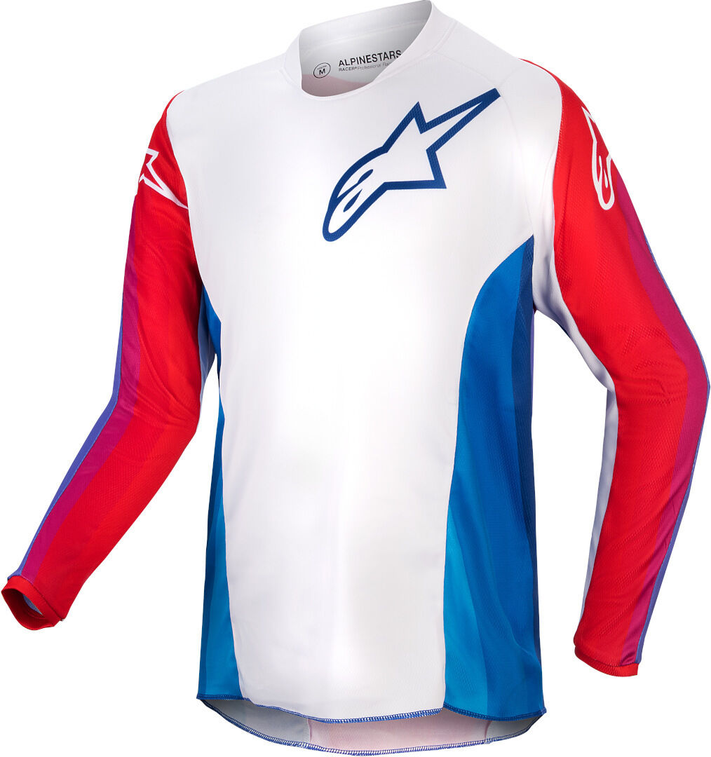 Alpinestars Racer Pneuma Maillot Juvenil de Motocross - Blanco Rojo Azul