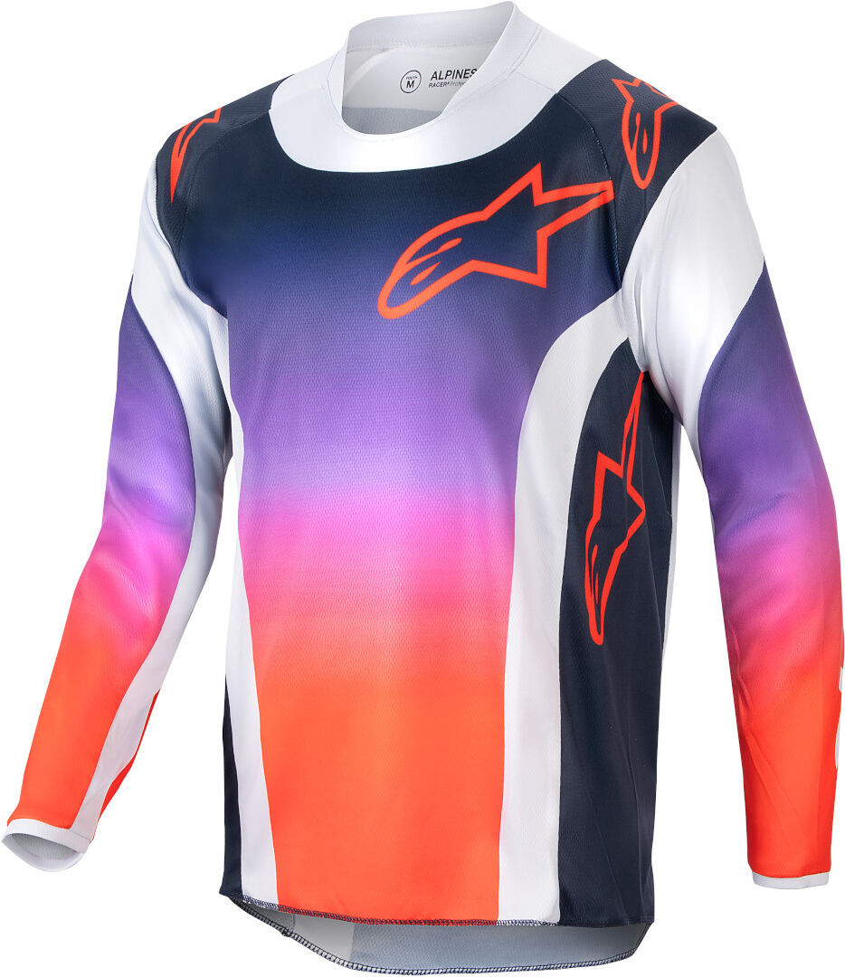 Alpinestars Racer Hoen Maillot Juvenil de Motocross - Blanco Rojo Azul (L)