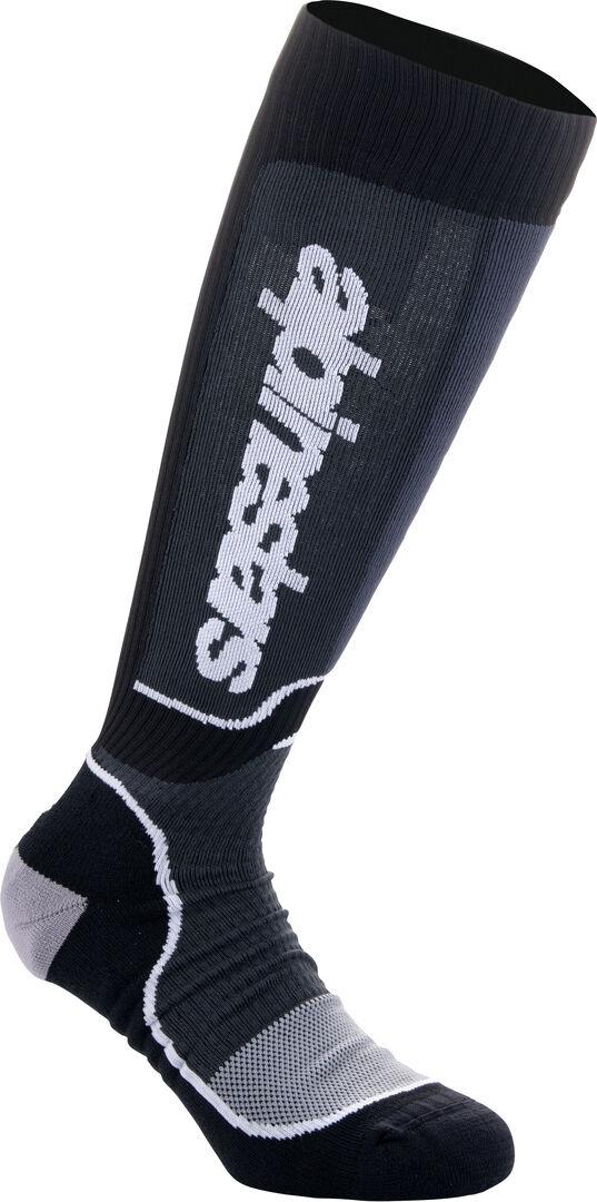 Alpinestars Plus Calcetines de motocross - Negro Gris (S)