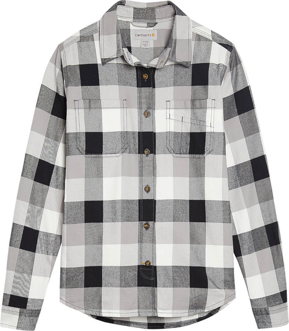 Carhartt Hamilton Camisa de franela para damas - Negro Gris Blanco (XS)