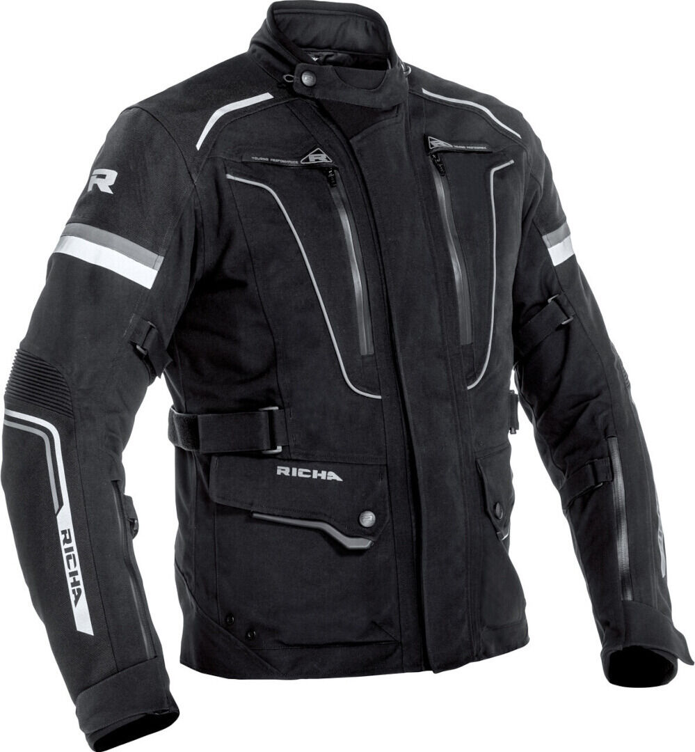 Richa Infinity 2 Pro Chaqueta textil de moto - Negro Blanco (3XL)