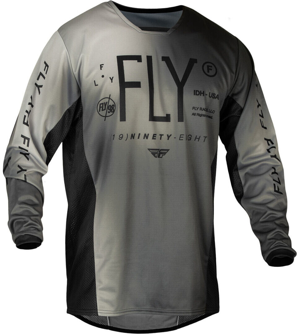 FLY Racing F-16 Prodigy 2024 Maillot de motocross para niños - Negro Gris (S)