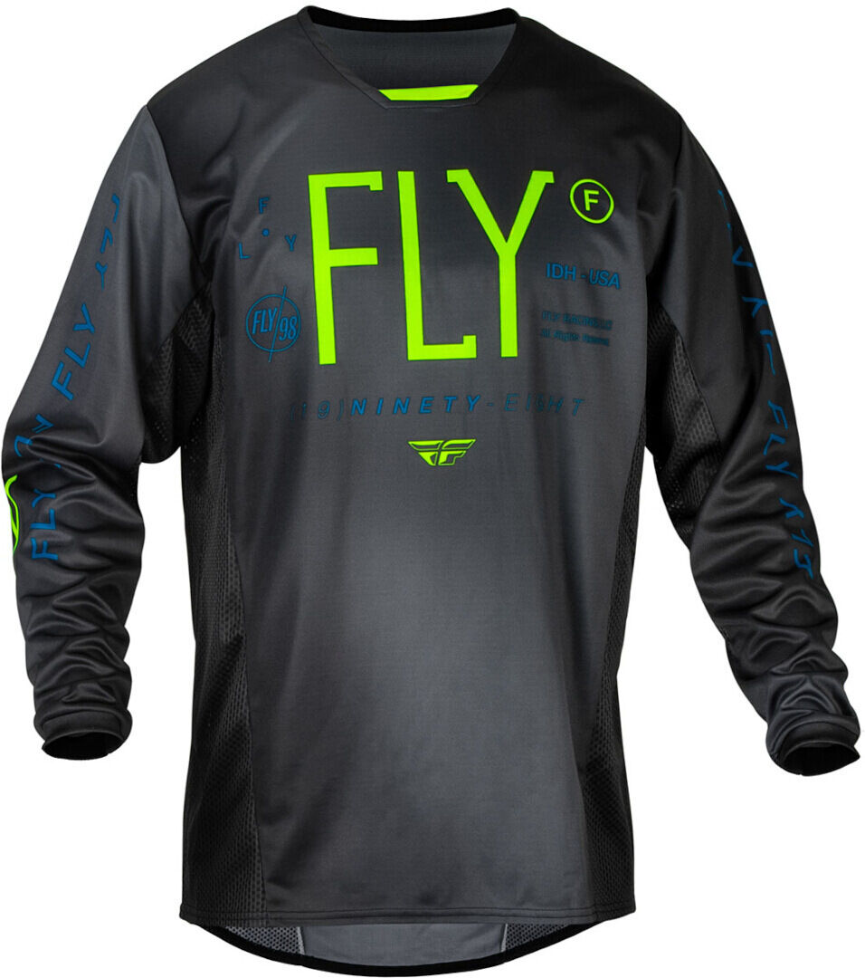 FLY Racing F-16 Prodigy 2024 Maillot de motocross para niños - Negro Verde (S)