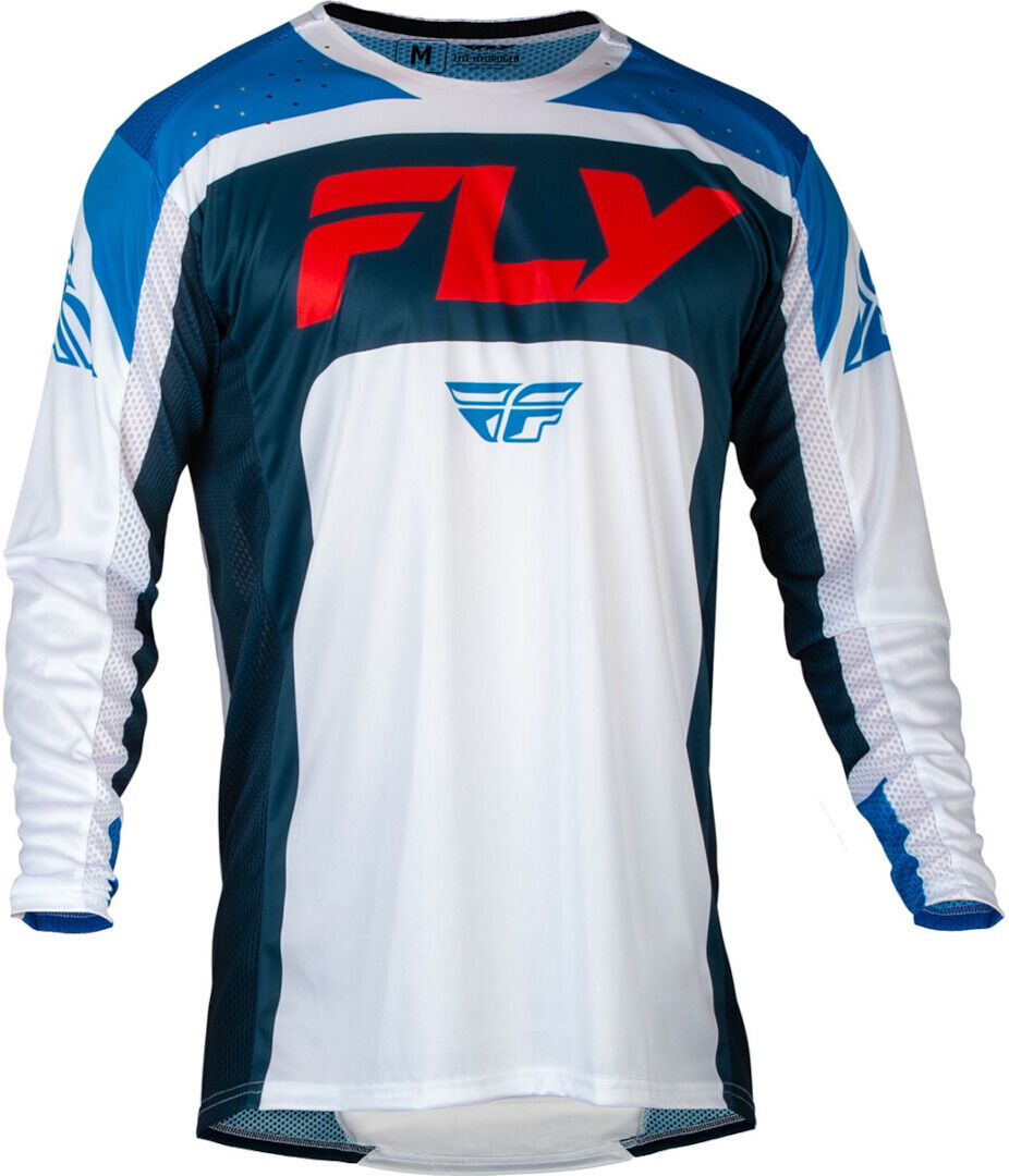 FLY Racing Lite 2024 Maillot de motocross - Blanco Rojo Azul (XL)