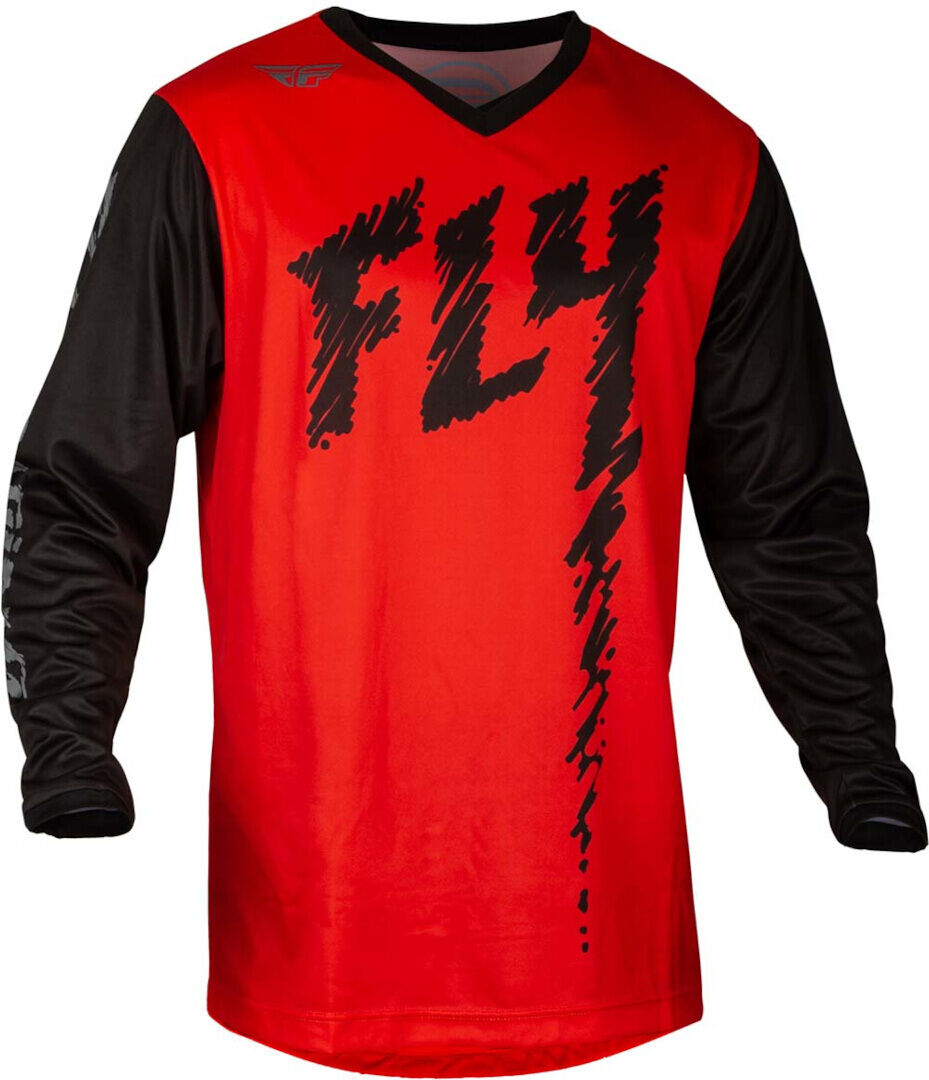 FLY Racing F-16 2024 Maillot de motocross para niños - Negro Rojo (S)