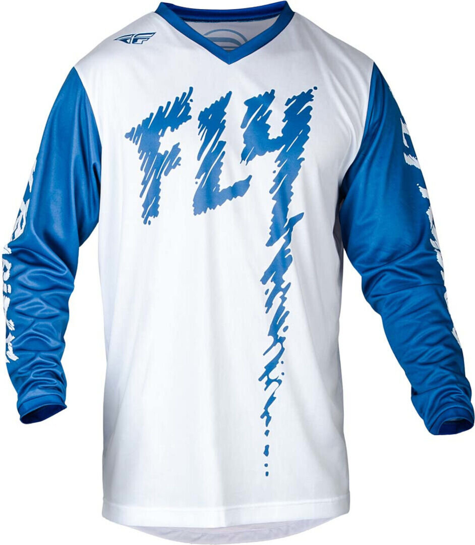 FLY Racing F-16 2024 Maillot de motocross para niños - Blanco Azul (S)