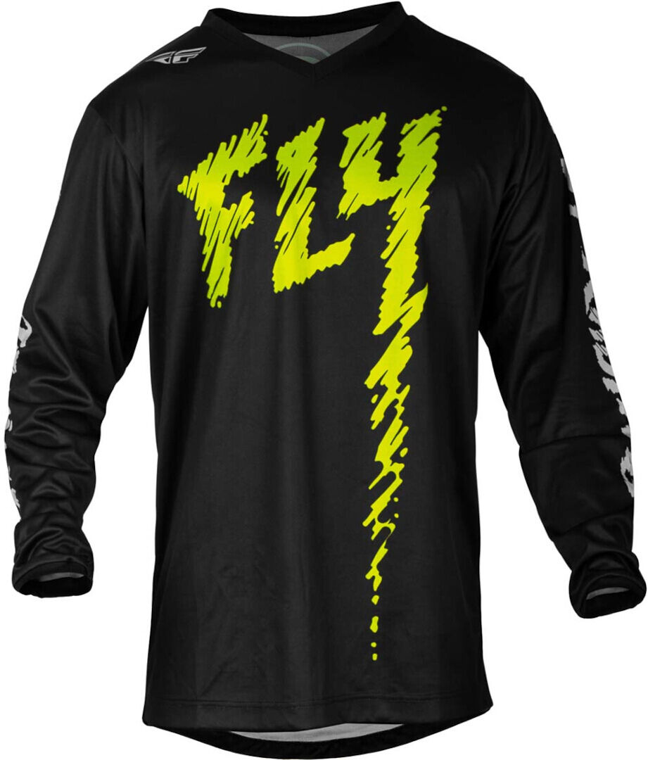 FLY Racing F-16 2024 Maillot de motocross para niños - Negro Verde (L)