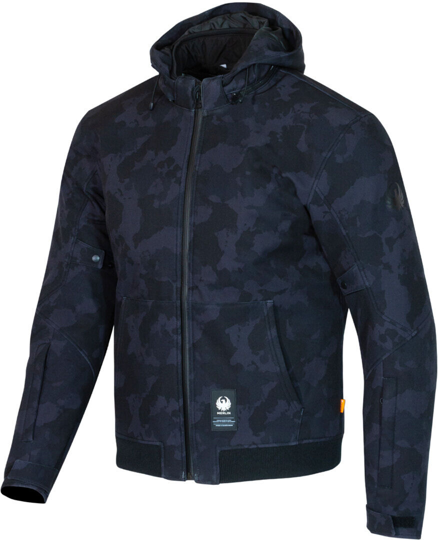 Merlin Torque D3O Sudadera con capucha impermeable con cremallera para motocicleta - Negro Multicolor (L)