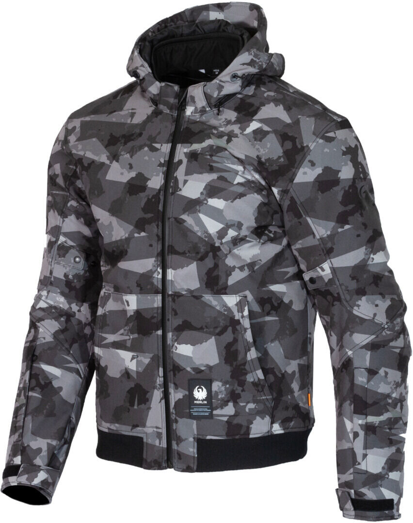 Merlin Torque D3O Sudadera con capucha impermeable con cremallera para motocicleta - Gris (M)