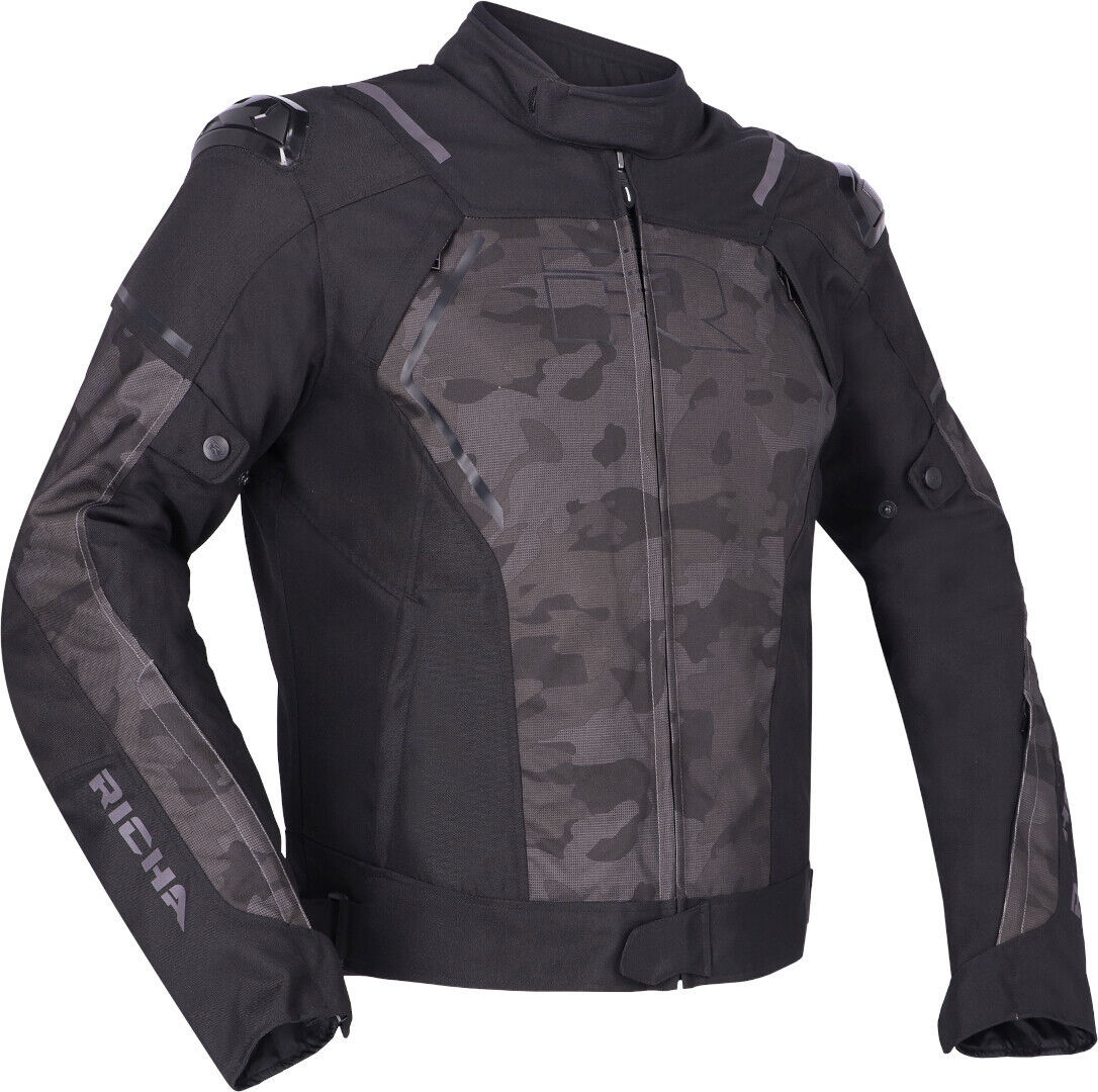 Richa Vendetta Camo chaqueta textil impermeable para motocicletas - Negro Multicolor (3XL)