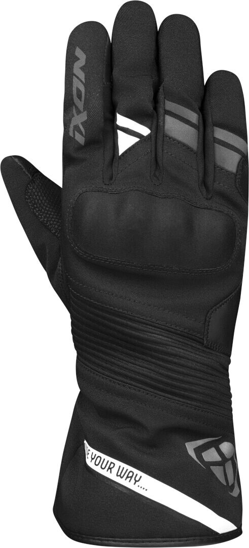 Ixon Pro Midgard Guantes de moto de invierno impermeables - Negro Blanco (S)