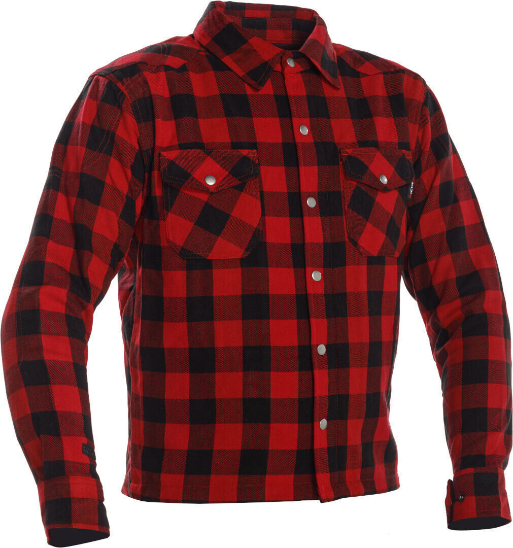 Richa Lumber Camisa de moto - Negro Rojo (M)