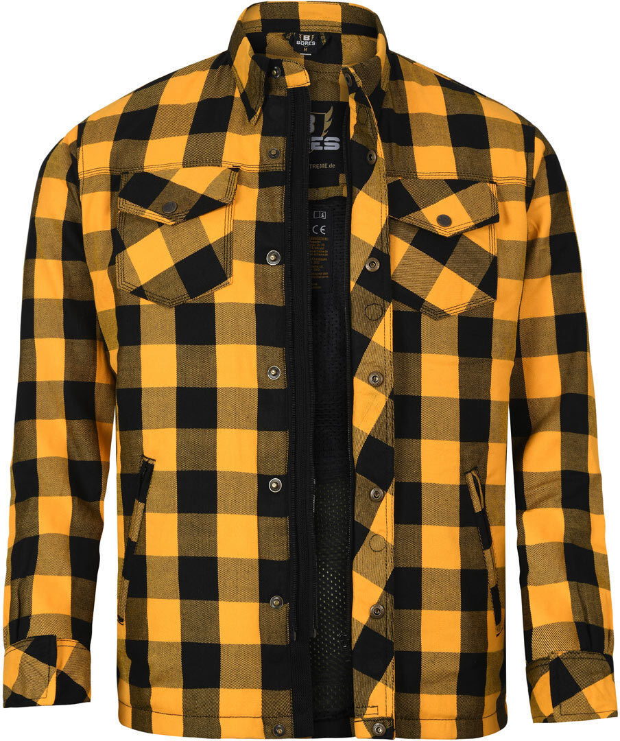 Bores Lumberjack Basic Camisa de moto - Negro Amarillo (5XL)