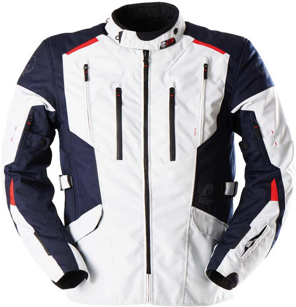 Furygan Brooks Chaqueta textil de moto - Blanco Rojo Azul (2XL)