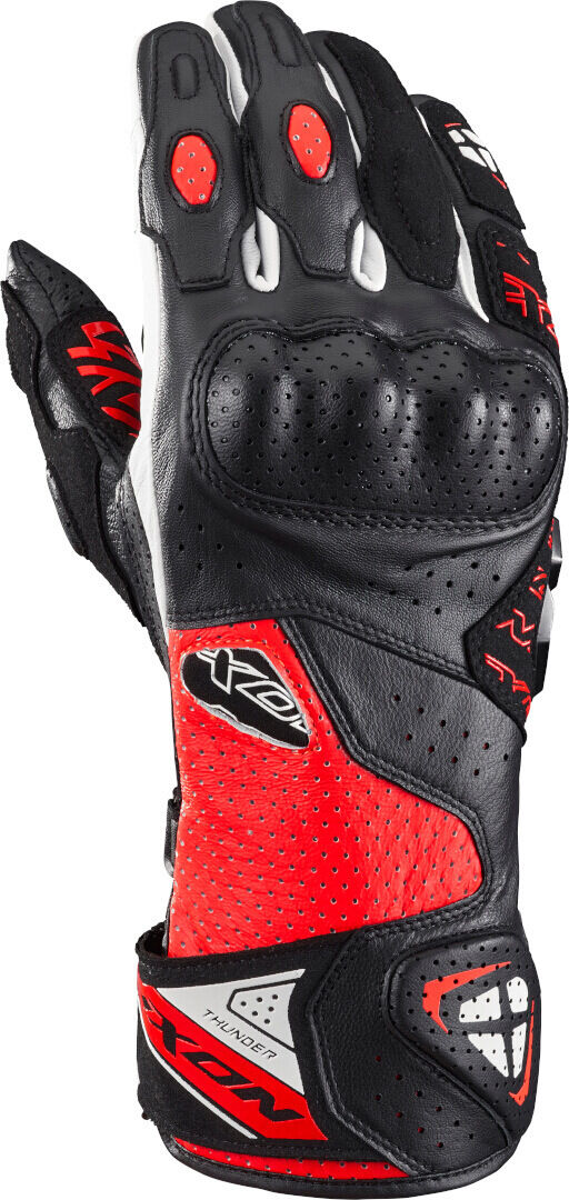 Ixon Thunder Air Guantes de moto - Negro Blanco Rojo (S)