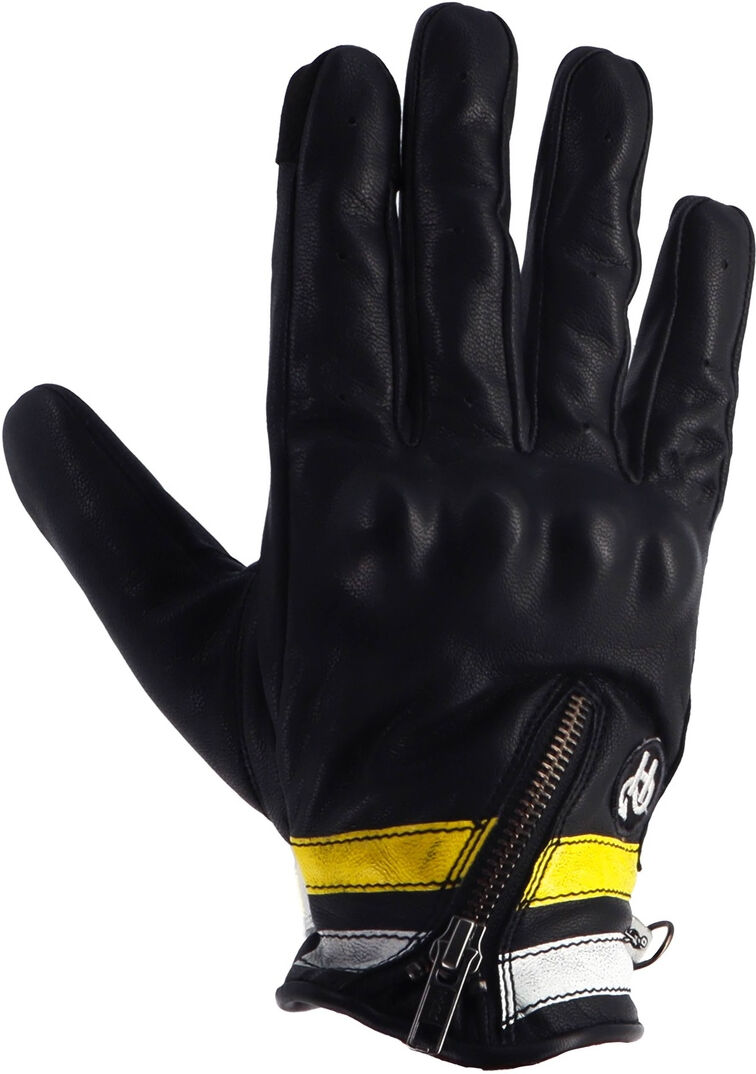 Helstons Ziper Guantes de moto de verano - Negro Blanco Amarillo (L)