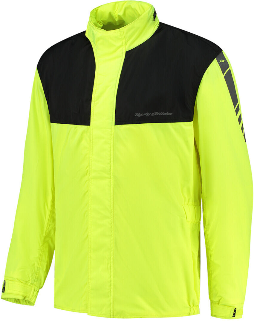 Rusty Stitches Sander Chaqueta impermeable para moto - Negro Amarillo (XS)