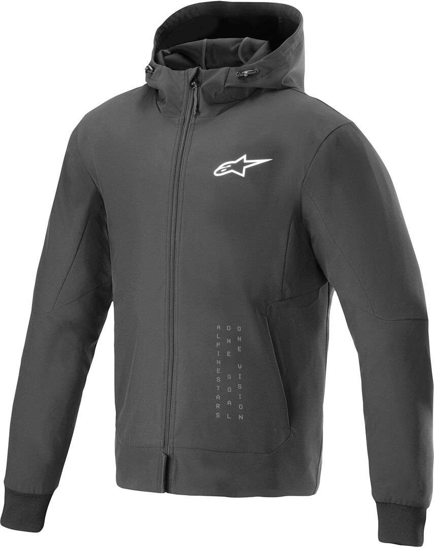 Alpinestars Radium Tech Sudadera con capucha con cremallera para motocicleta - Negro Blanco (3XL)