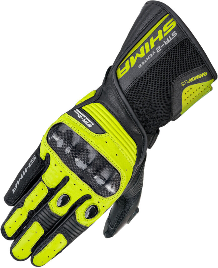 SHIMA STR-2 Vented Guantes de moto perforados - Negro Amarillo (M)