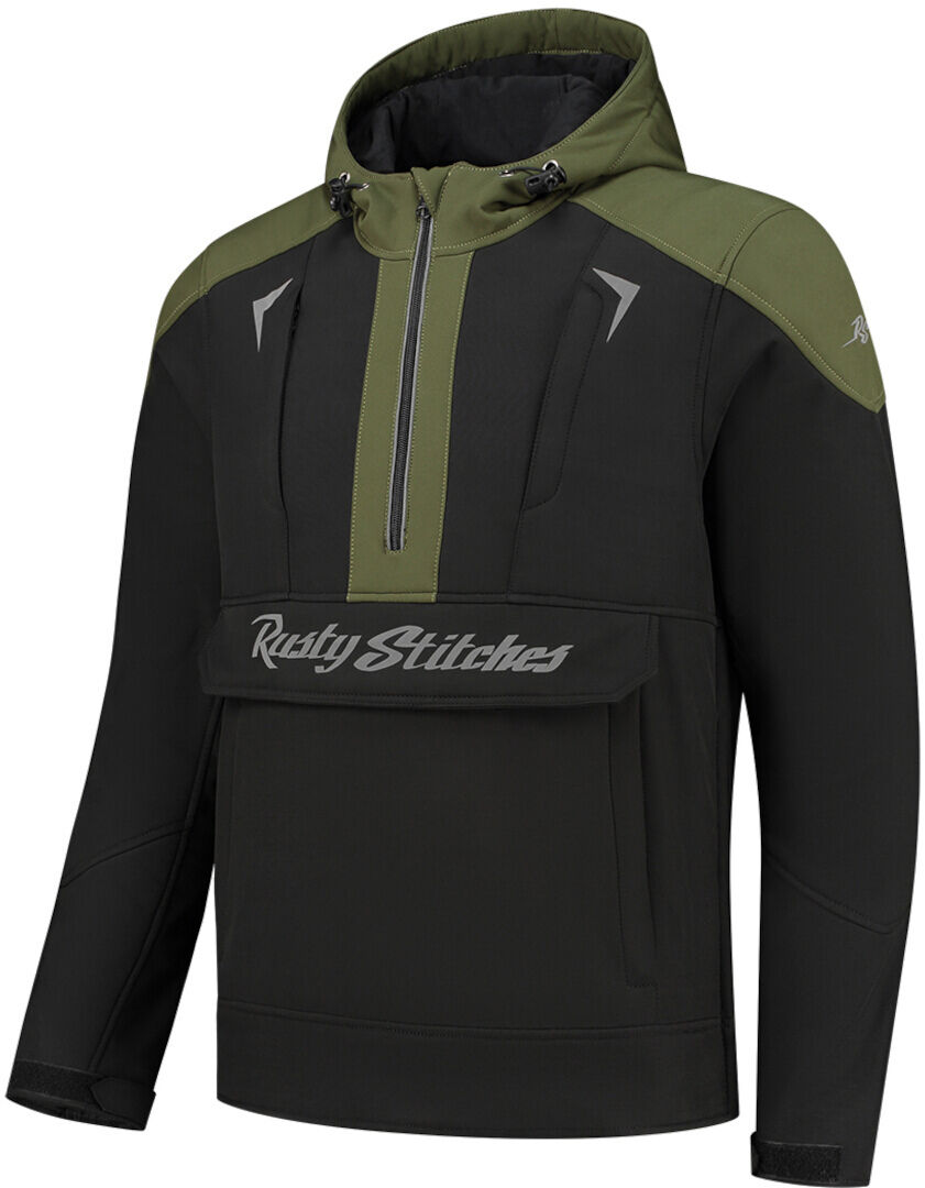 Rusty Stitches Orlando Chaqueta textil de moto - Negro Verde (M)